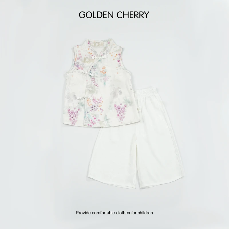 【金樱桃Golden cherry】小童国风盘扣高定洋气套装QDD731