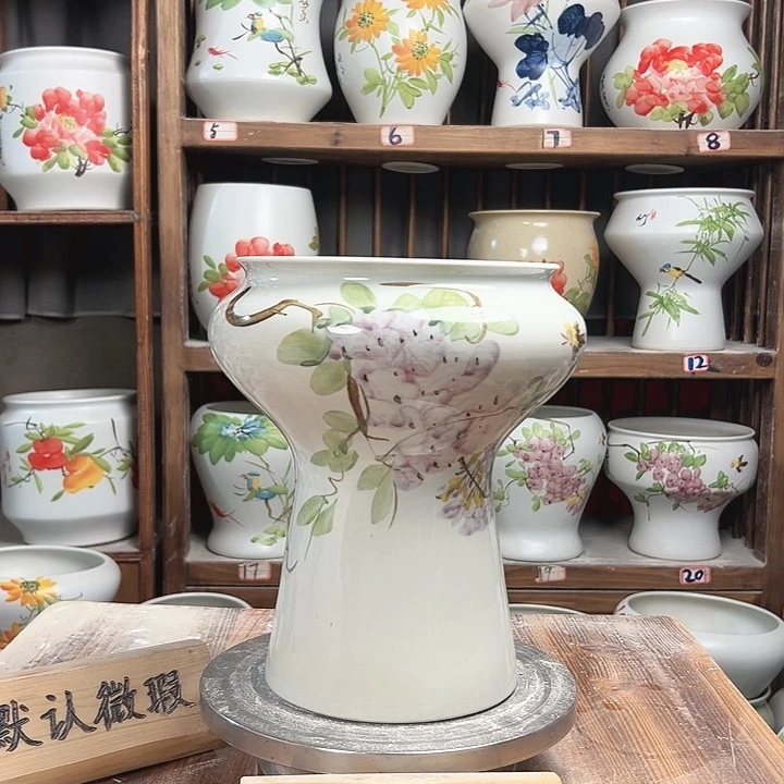 摆件蘑菇亮面紫藤新款陶瓷陶瓷