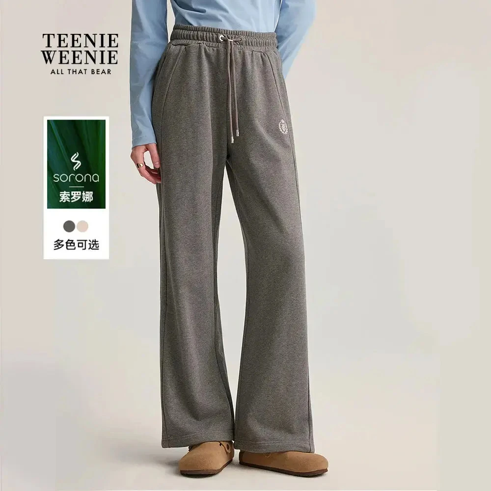 *TeenieWeenie小熊女装卫裤25季新款宽松圆筒型针织裤TTTM254903P