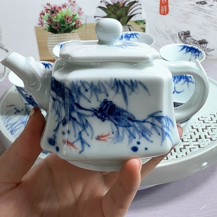 景德镇一鸣惊人壶纯手绘