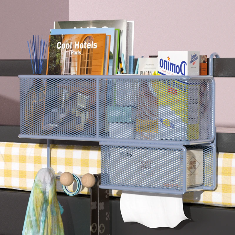 床头置物架学生宿舍神器床上零食收纳架寝室好物上铺床边挂钩挂篮
