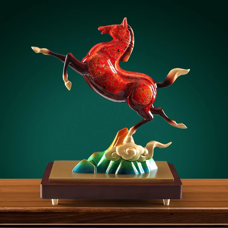 平步青云中式全铜大漆将军马摆件家居玄关办公室装饰乔迁开业礼品