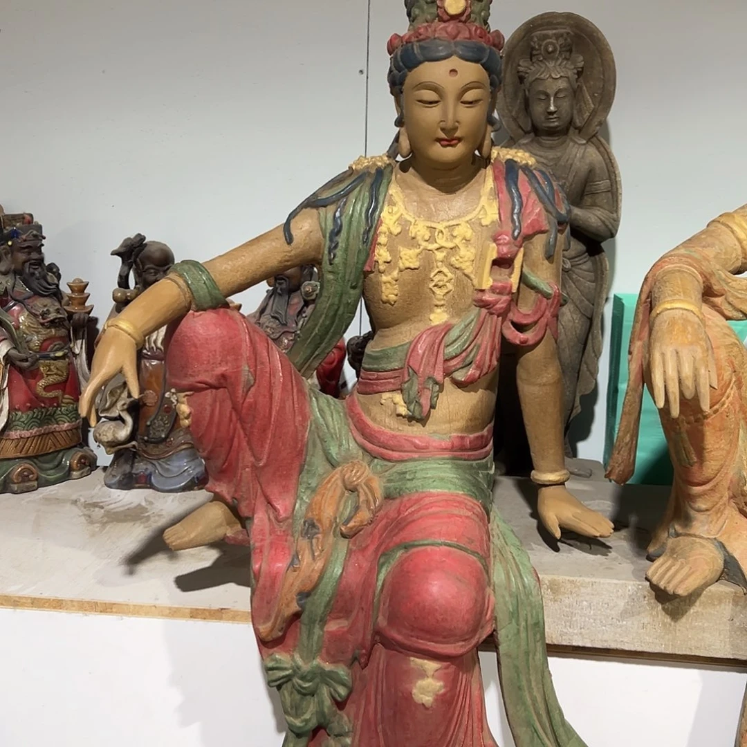 木雕水月观音高1米