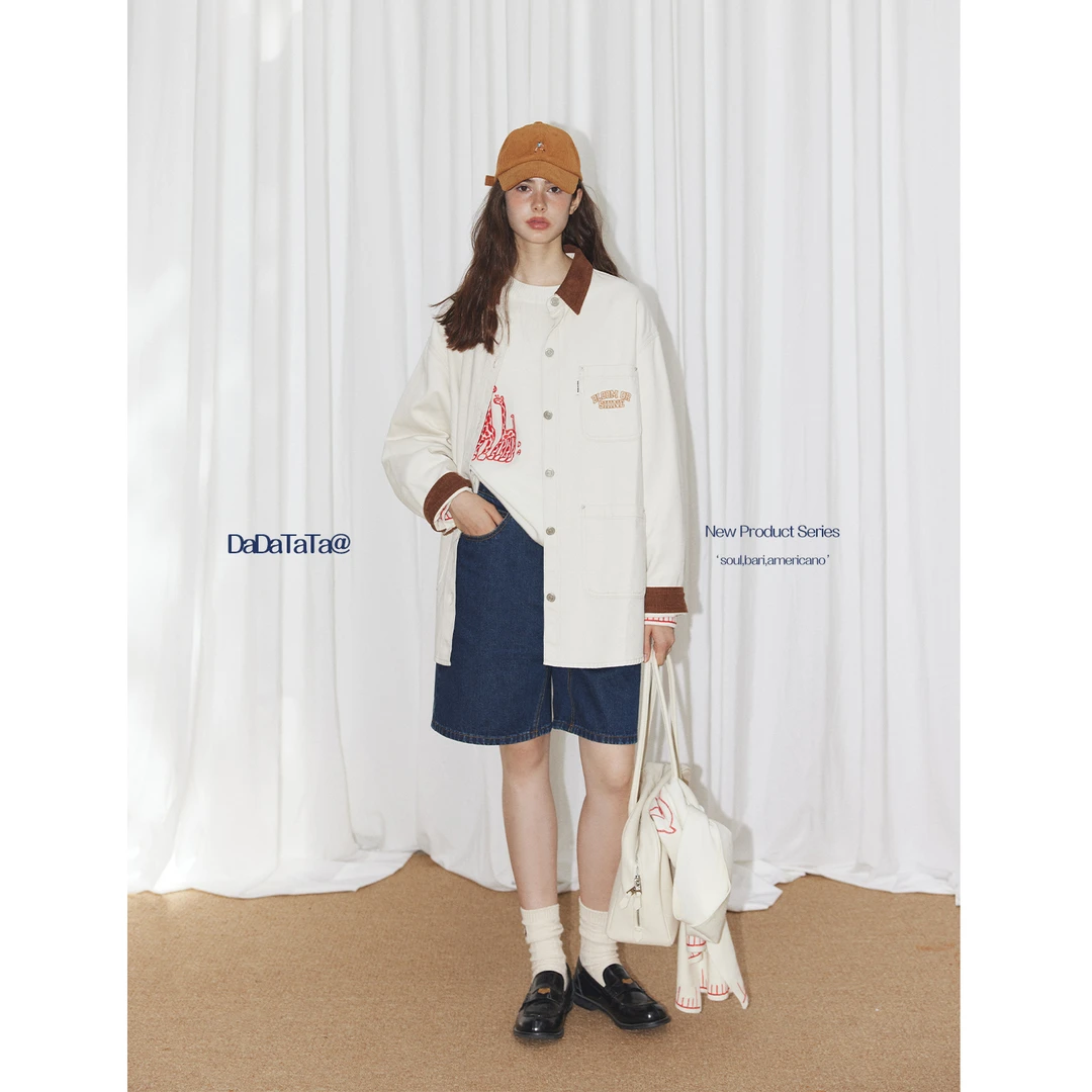 晶咕白标【奈良游记】100棉长袖宽松码球服外套女