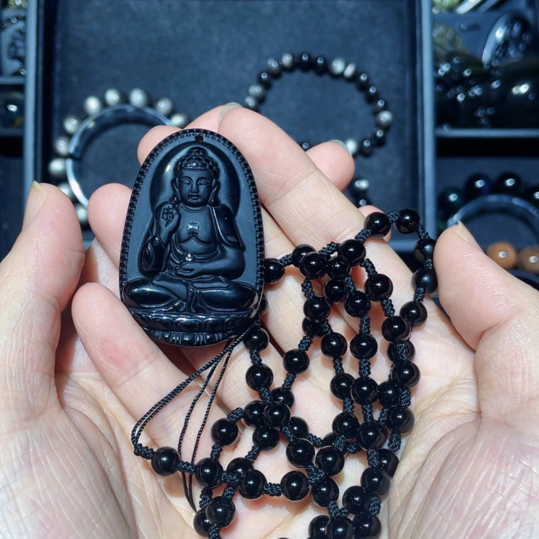 【闪购商品】黑曜岩吊坠(赠链)未镶嵌幽*