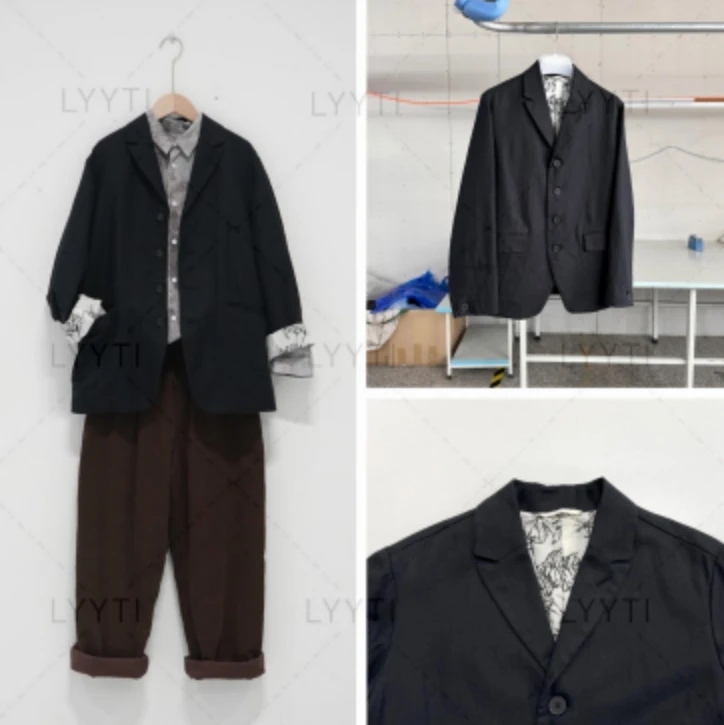柔软人字纹内印花休闲西装外套