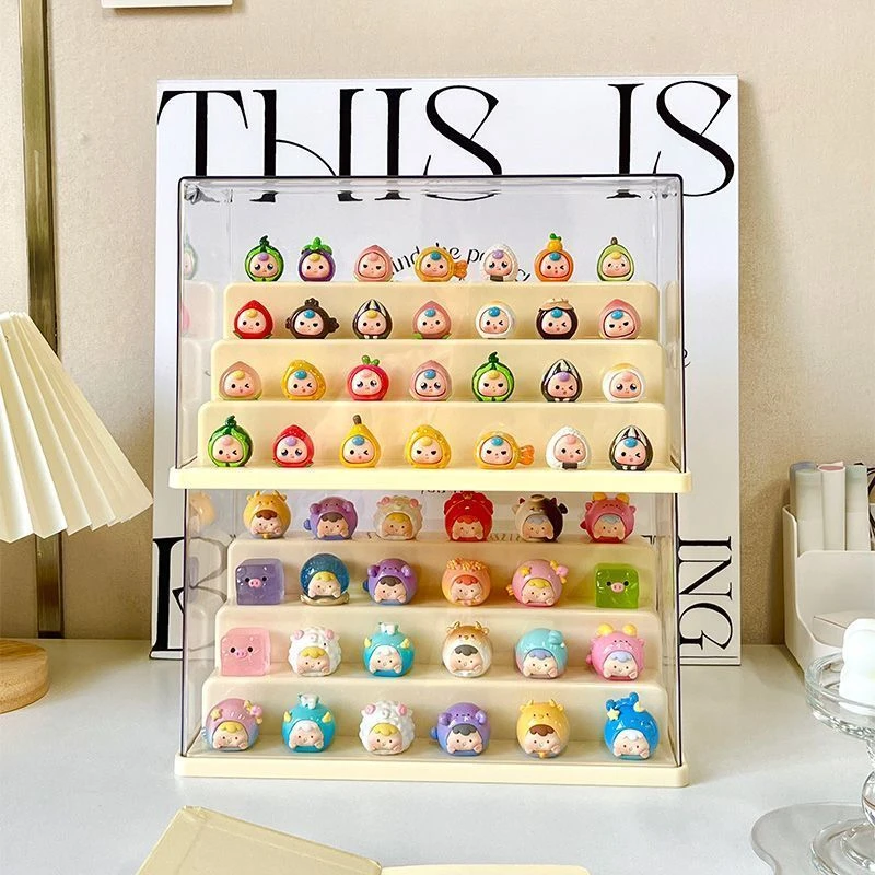 萌粒盲盒展示架收纳防尘乐高摆件手办展示柜家用透明亚克力展示盒