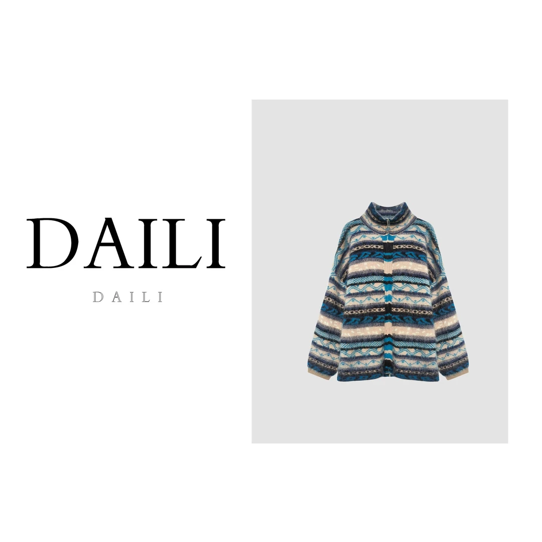 【可可专属】黛利新款时尚复古拉毛设计感休闲针织开衫DL2511101