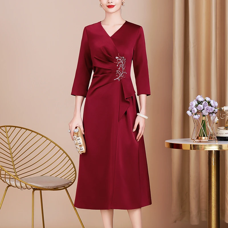 妈妈装结婚礼服年轻高贵婚礼喜服洋气婚宴喜婆婆婚宴装晚礼服秋季