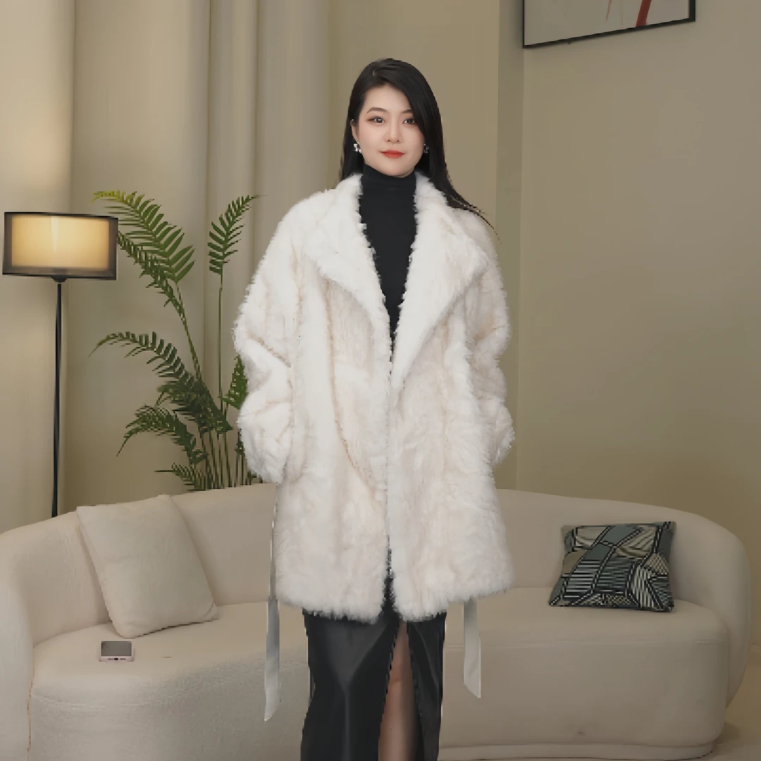 2024冬季中长款8288毛毛外套女百搭时尚轻奢女装上衣保暖-
