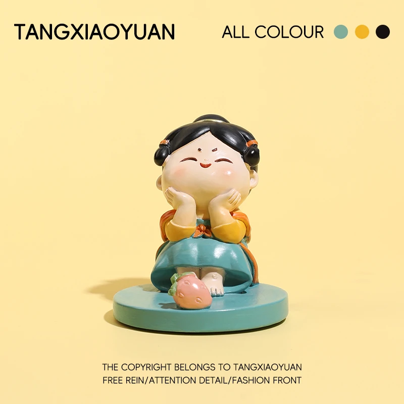 唐小圆手机支架装饰桌面摆件生日礼物办公桌摆件治愈系创意