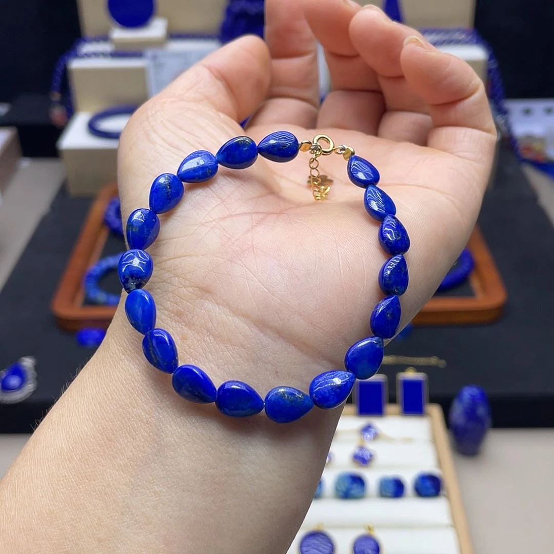 青金石未镶嵌手链爱心