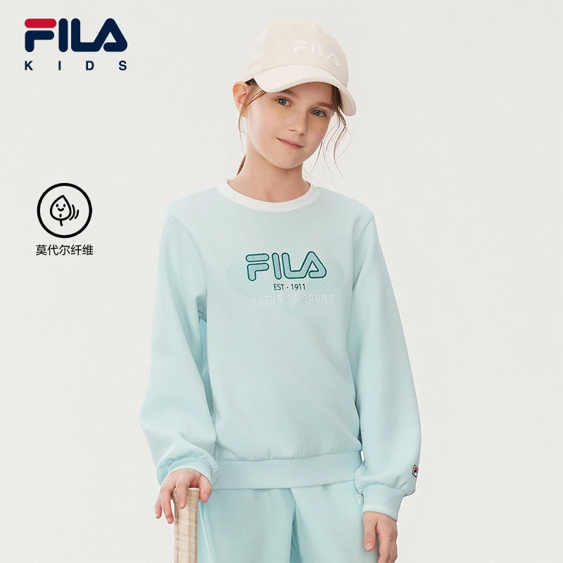 【斐乐】2025年秋季新款中大童运动女款针织套头衫K12G533212