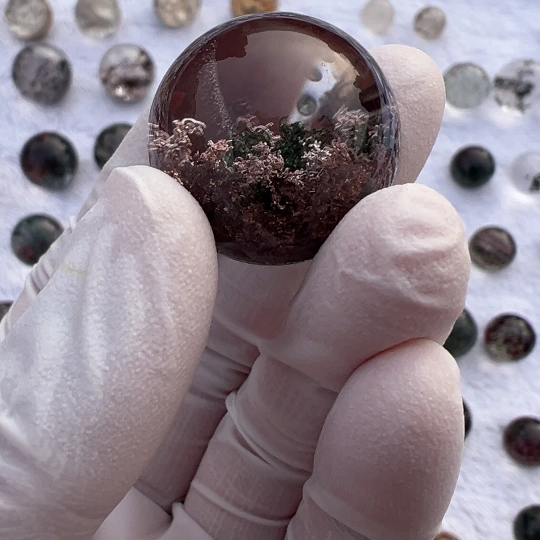 水晶幽灵单珠22mm打孔定制不退换未镶嵌婵*?