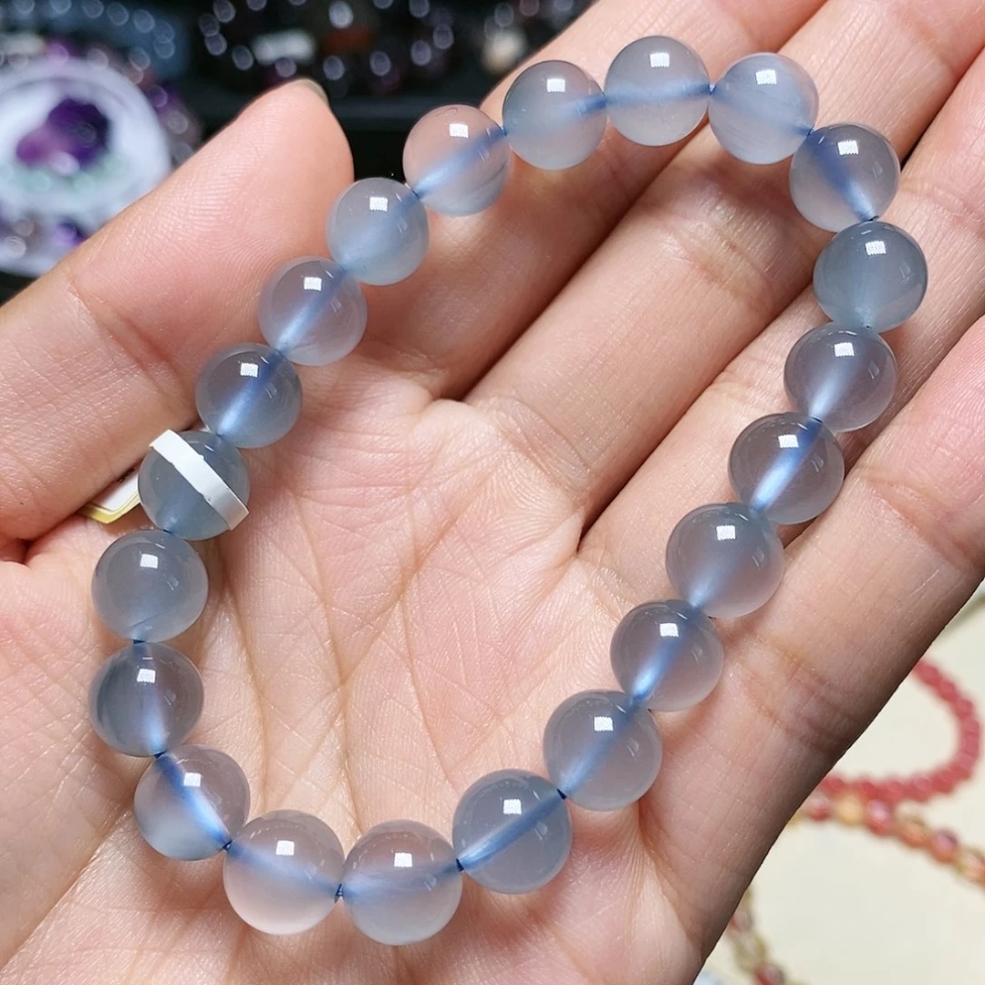 水晶手串未镶嵌蓝兔毛