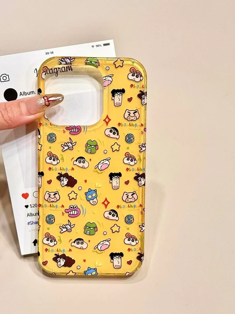 卡通小新全家福适用苹果iPhone17/16/15华为p70/oppo/imd手机壳