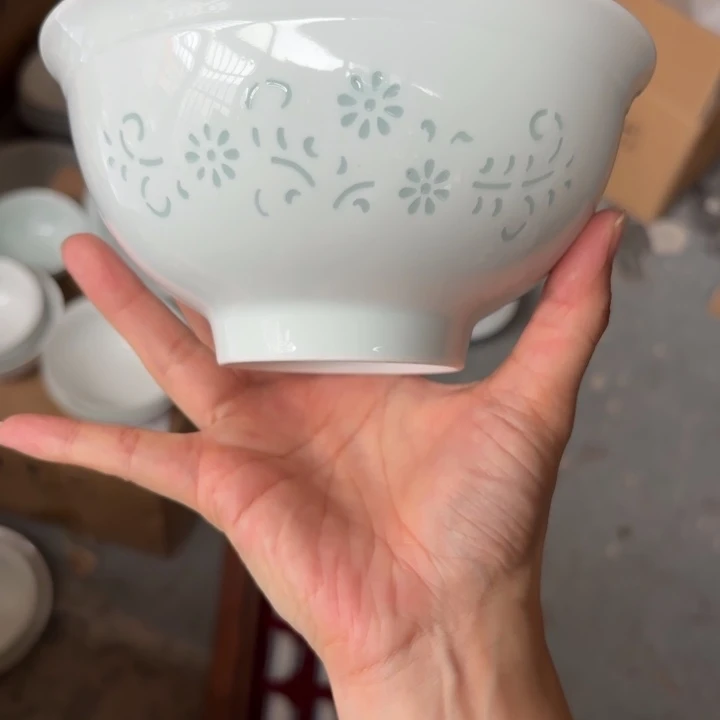 青瓷景德镇陶瓷面碗两只青色