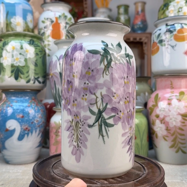 景德镇陶瓷花手绘釉下彩花瓶5656622365565665565665