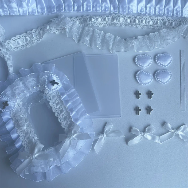 材料包手工制作卡套02蕾丝缎面纱纱花边DIY痛包吧唧应援扇材辅料