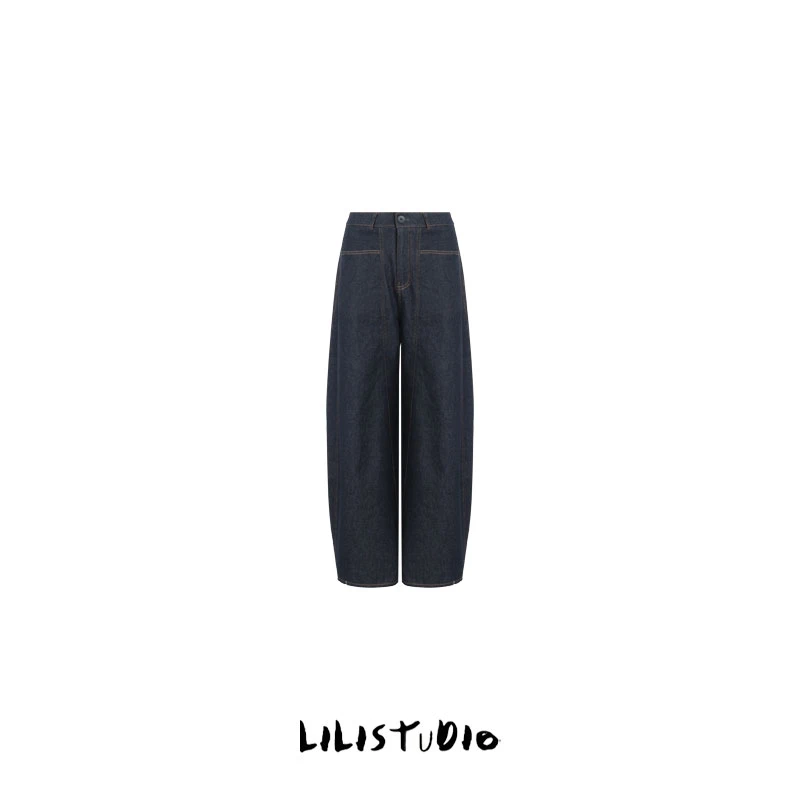 PCNY「毛边吟风」不理理夏季新款女装时尚小众高级感洋气直筒牛仔裤