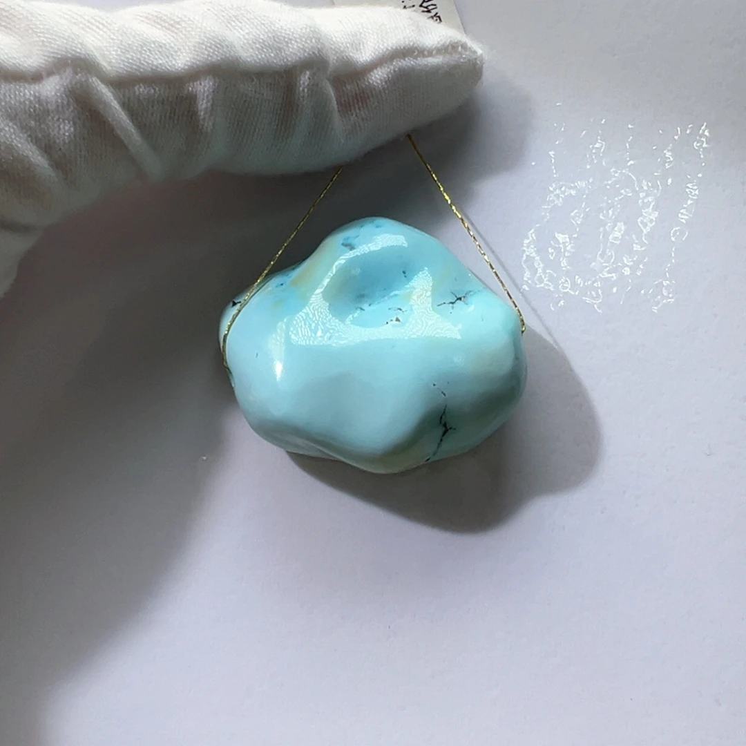 锦***福未镶嵌绿松石挂件