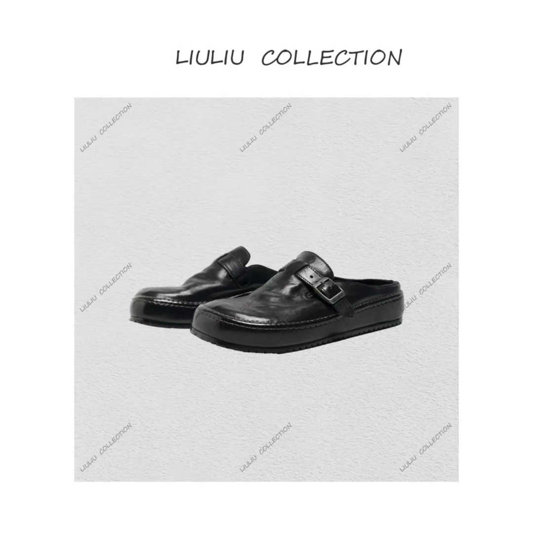 【马皮系列】水洗复古 手工勃肯鞋包头鞋真皮外穿拖鞋 2.5公分 U260