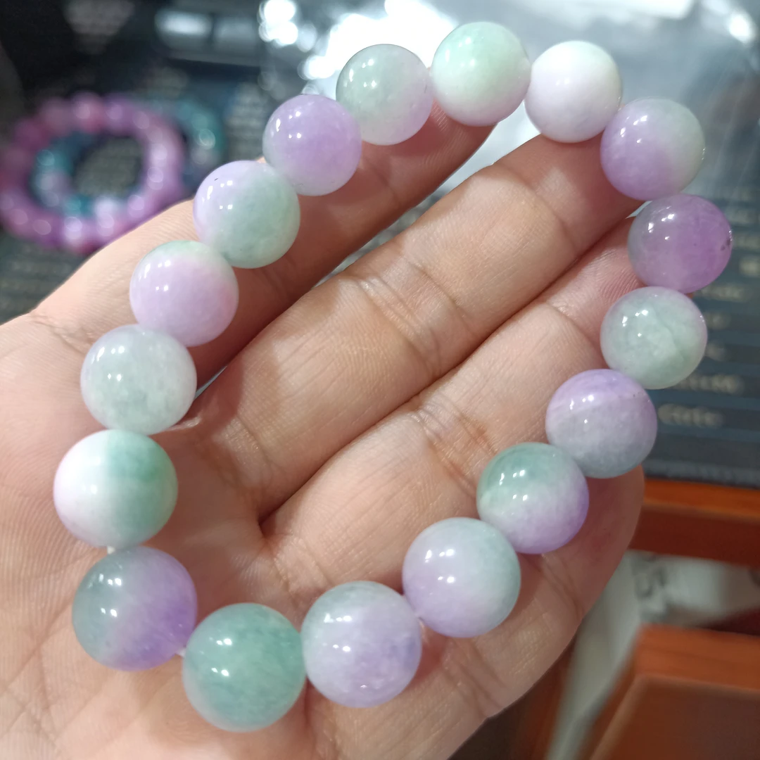 C 251  12 糯米紫绿手串