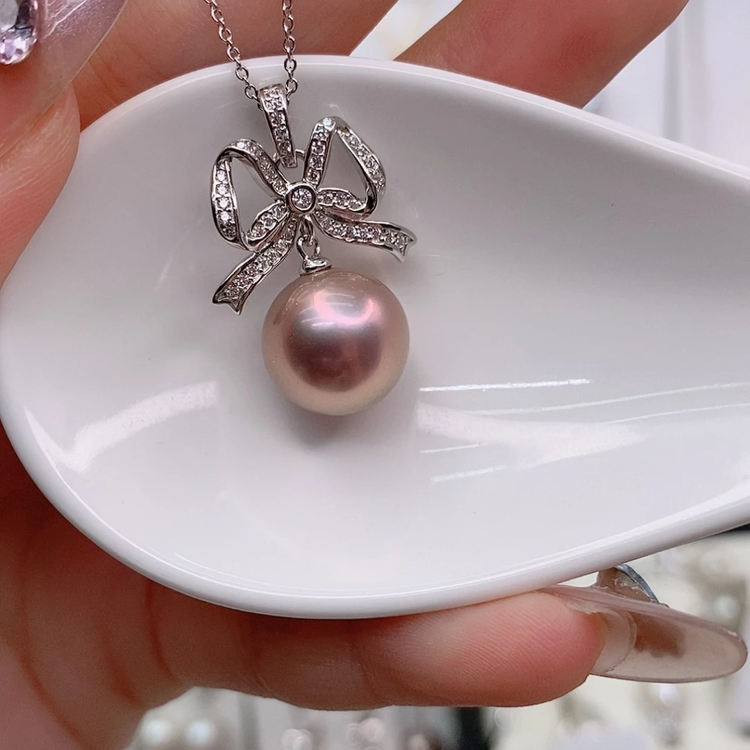 淡水珍珠银S925镶嵌颈饰大****r