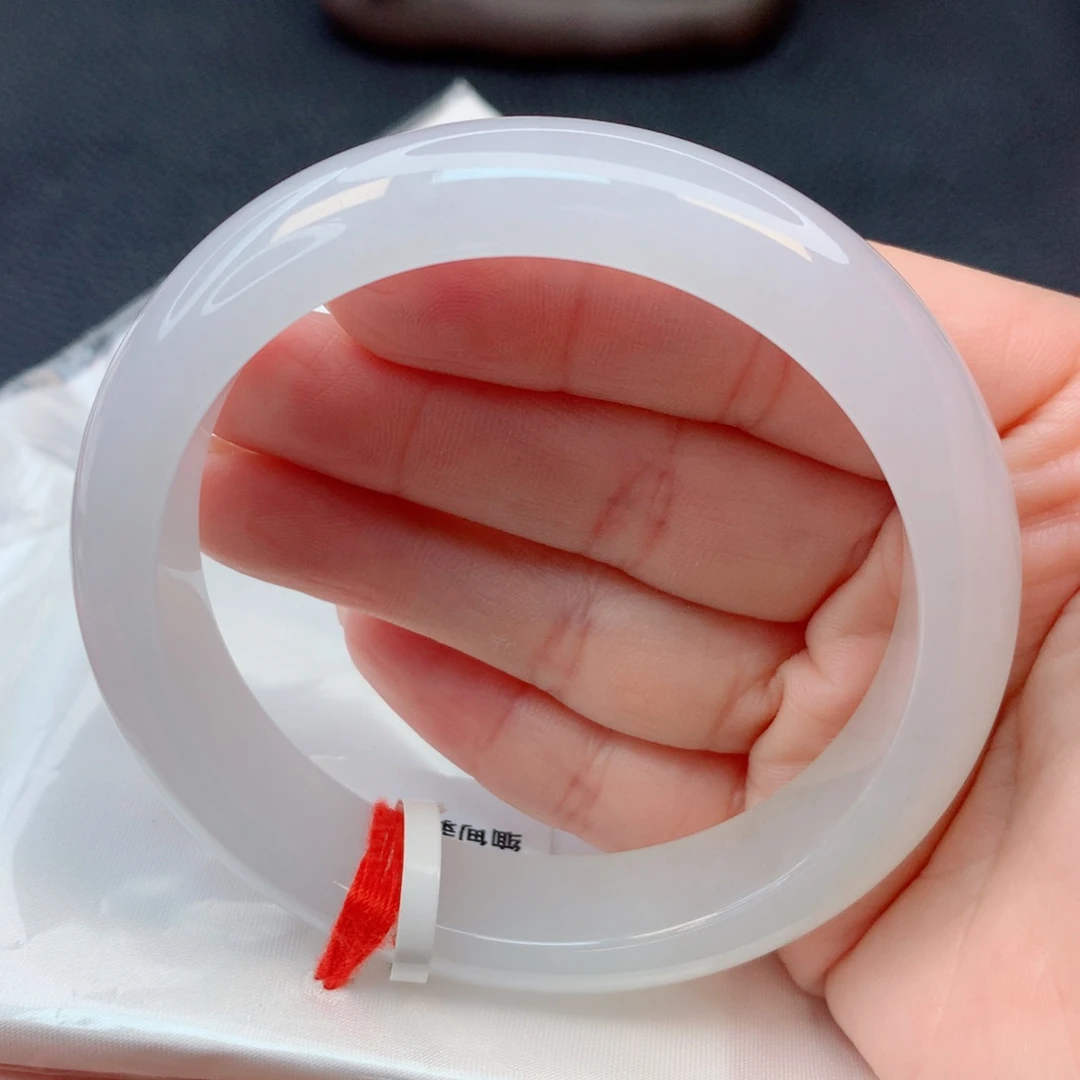 翡翠未镶嵌手镯59-60冰透白月光