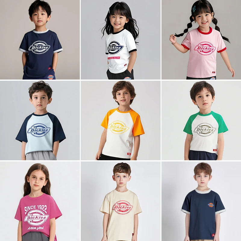 Dickies【夏季清货合集】童装夏季女童纯棉男童t恤休闲百搭吸汗透气