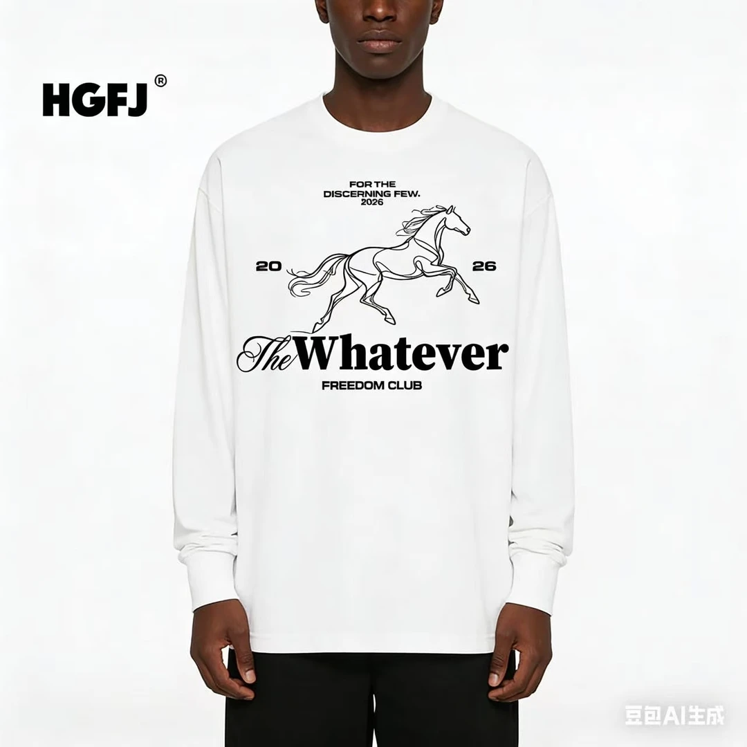 【马年限定】280克情侣痞帅男装高级感男装男士长袖慵懒风宽松休闲