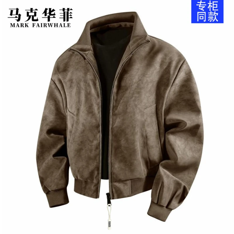 马克华菲免烫男立领男士秋冬宽松休闲夹克外套连帽男装百搭