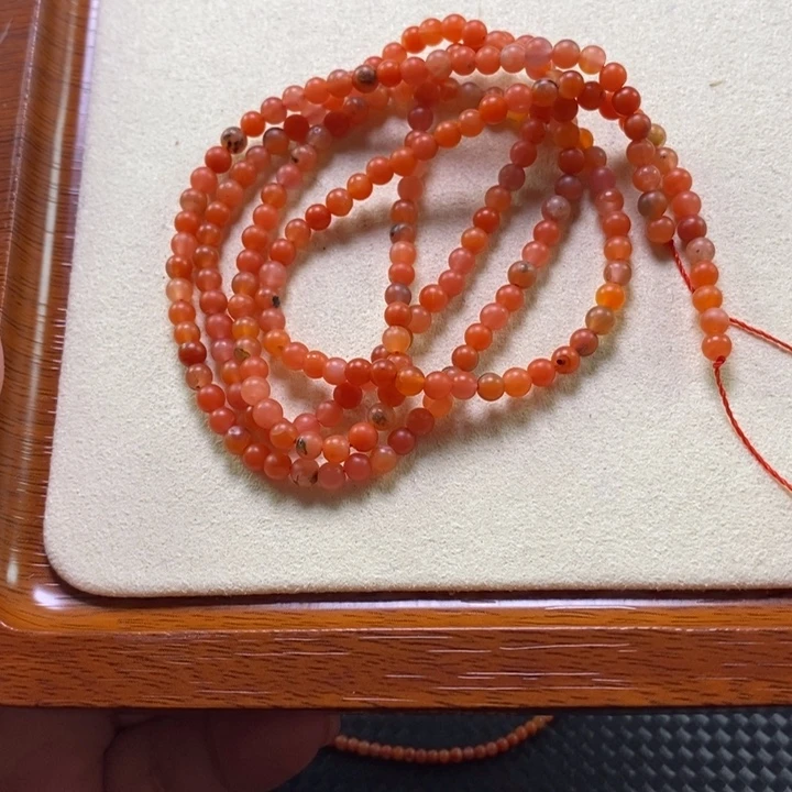 南红玛瑙未镶嵌手链3+mm