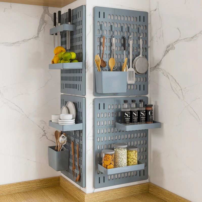 家用免打孔洞洞板走廊墙壁宿舍厨房浴室墙上置物架