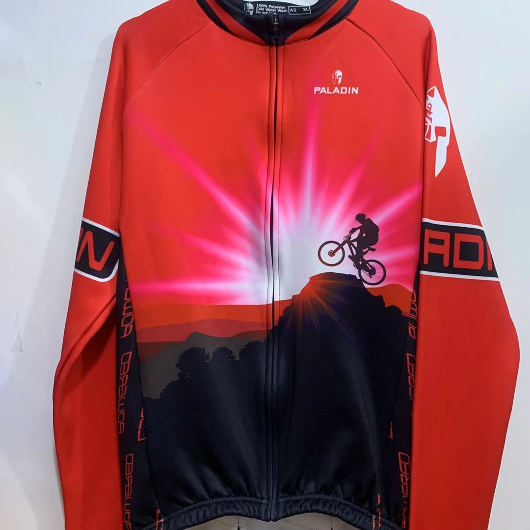 SQ 492【红山峰抓绒长袖男士】ILPALADINO专业版骑行服高弹