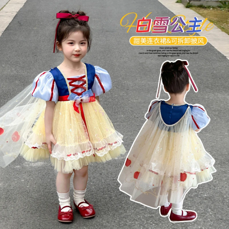 女宝小孩公主裙女童洛丽塔连衣裙夏季宝宝生日礼服蓬蓬裙3岁爱莎