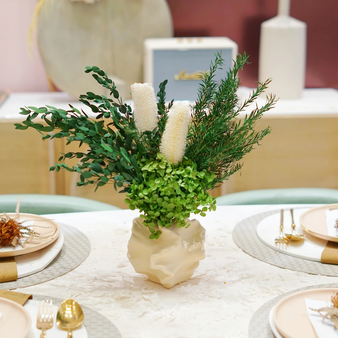 妗画[水晶之心]家居装饰餐桌茶几电视柜永生花桌面摆件