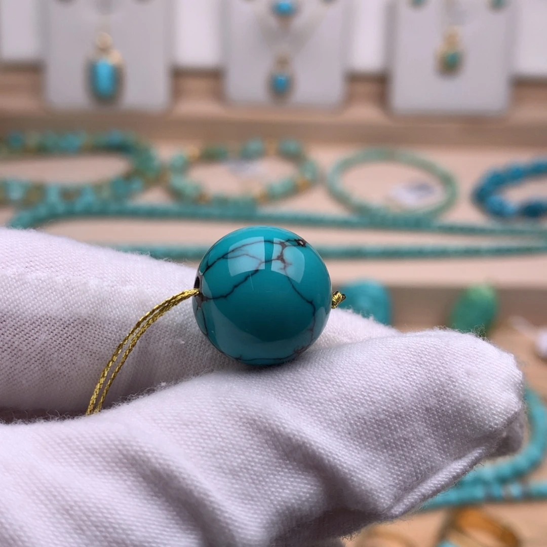 未镶嵌绿松石珠宝奇石15.3mm