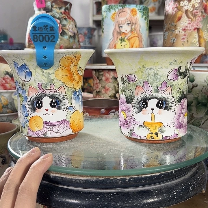 满38包邮 景德镇幸运花盆