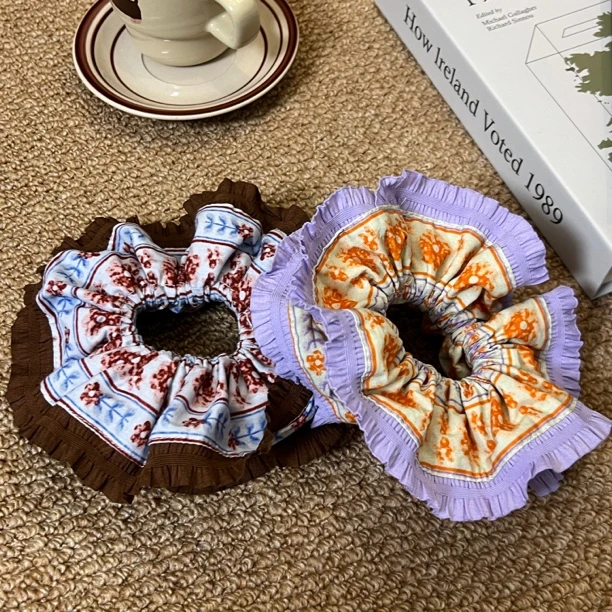 甜美日韩原创设计油画女发圈发绳简约ins少女时尚头绳百搭