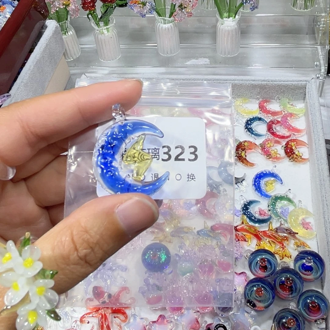 鬼***梦玻璃颈饰323闪电月亮