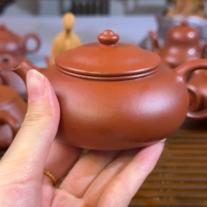 老****茶壶紫砂朱泥全手寒江200毫升