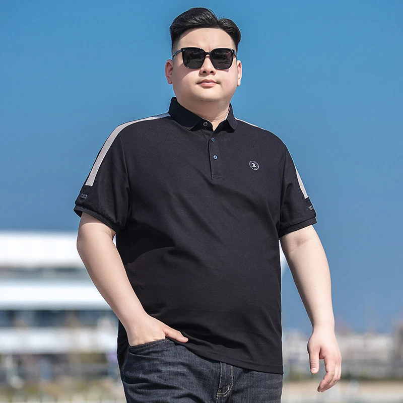 加肥加大棉质polo衫男短袖大码男装休闲翻领T恤夏季薄款胖子半袖