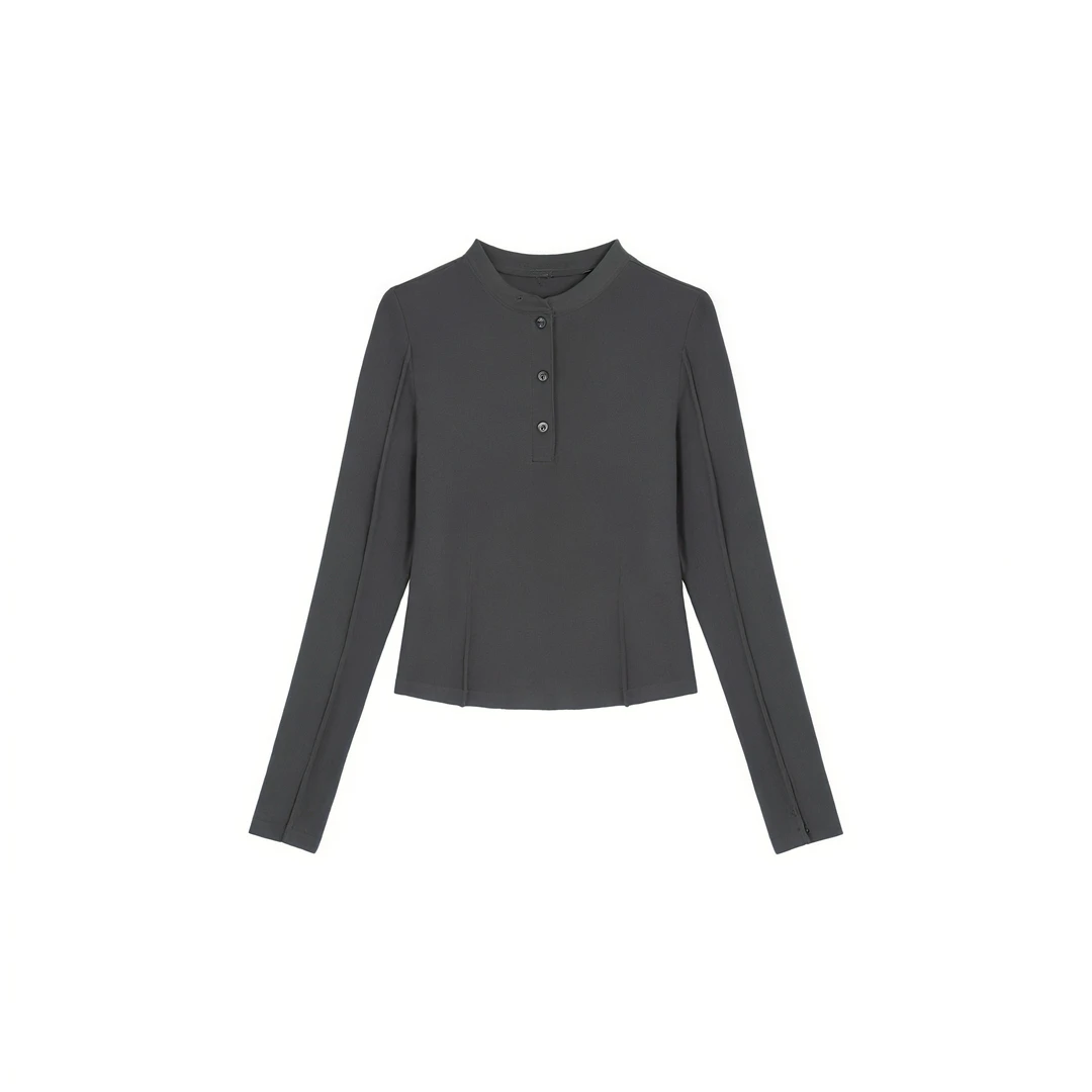 【格调剪裁】春季新款简约百搭休闲打底衫秋季时尚纯色T恤F24D1059