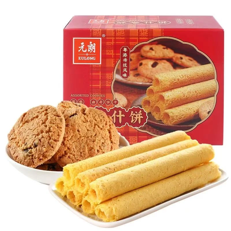 元朗酥卷什饼238g礼盒装蛋卷饼干桃酥休闲过年货送礼品零食