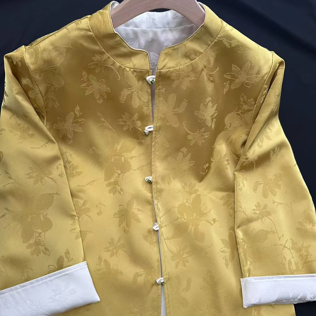 「双面外套」新中式国风复古提花双面穿外套新款高级感双面穿外套