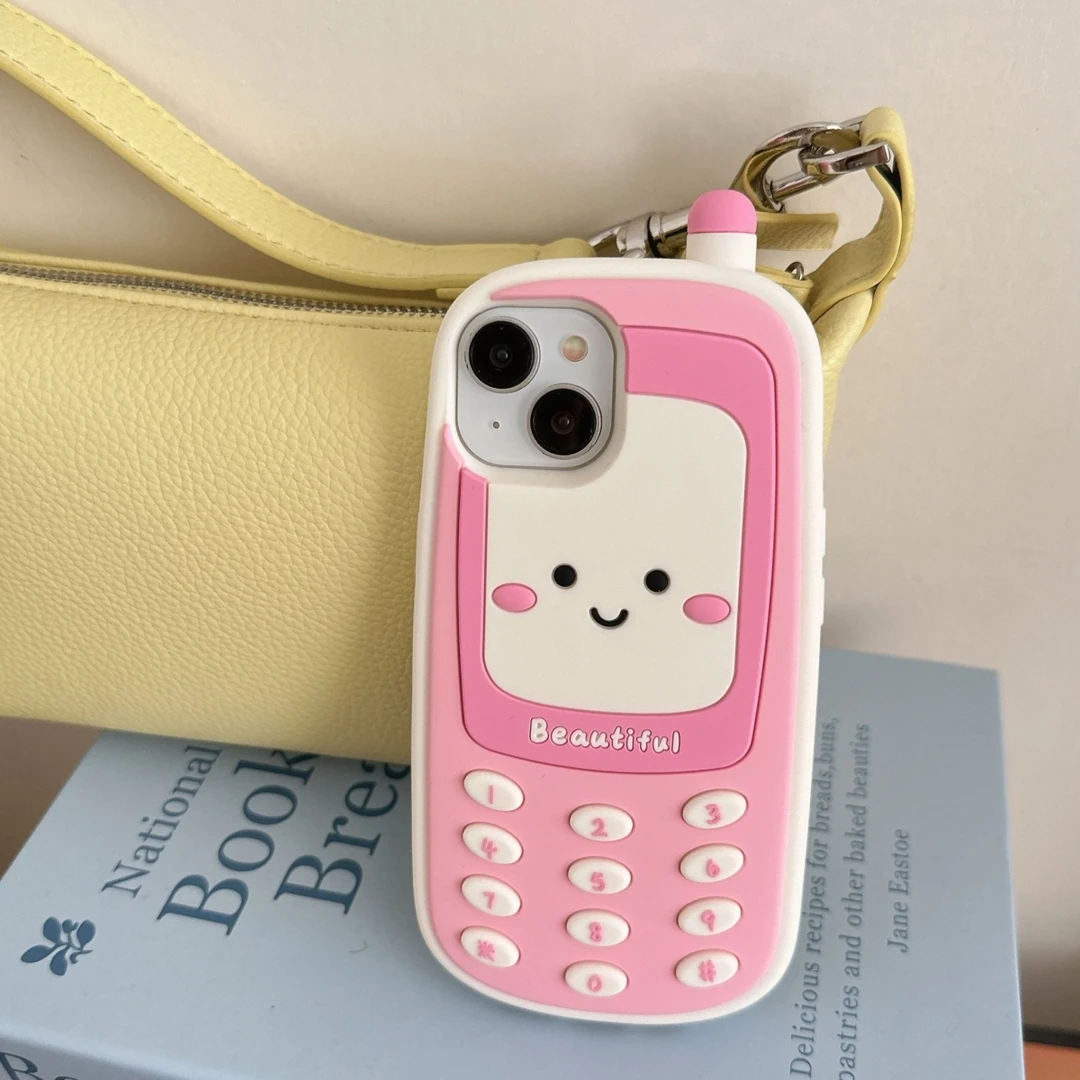 趣味搞怪卡通大哥大粉色表情包苹果iphone16pro max新款15手机壳1