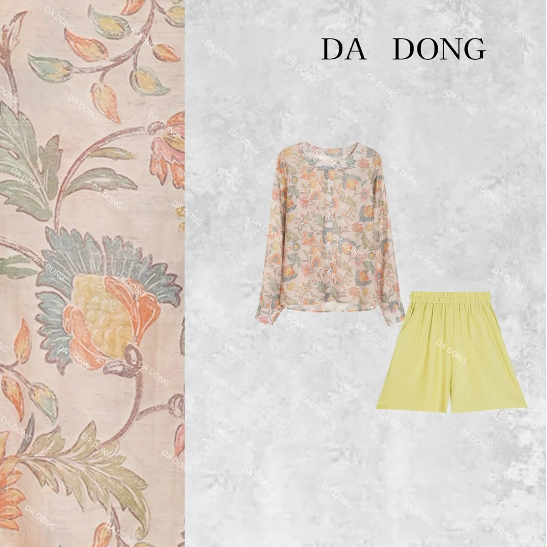 花影年年--新中式国风气质时尚百搭长袖休闲夏季复古宽松显瘦套装