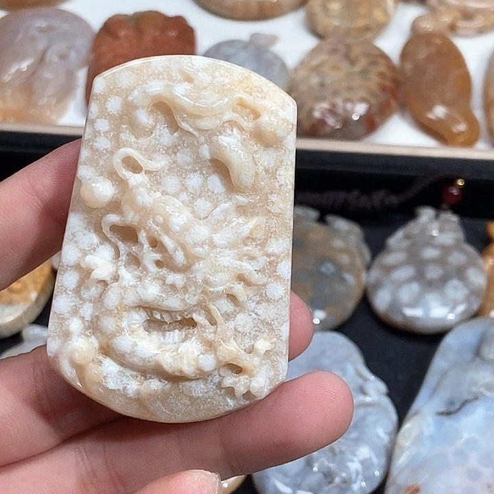 硅化珊瑚（珊瑚玉）未镶嵌颈饰