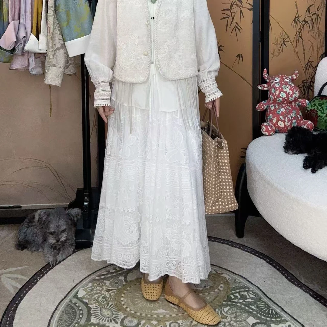 【小许夫妇】蝴蝶蕾丝半身裙百搭国风气质百搭